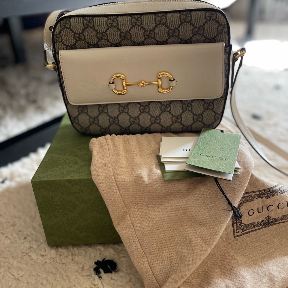 Gucci Horsebit 1955 Small Shoulder Bag White